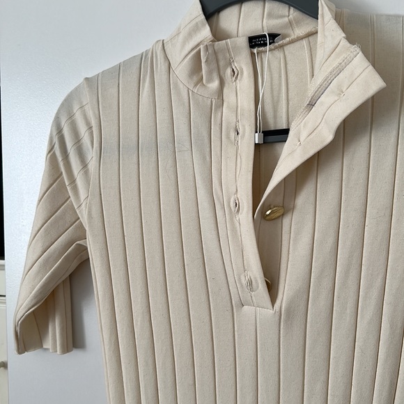 ZARA - short sleeve cream dress - Picture 3 of 7